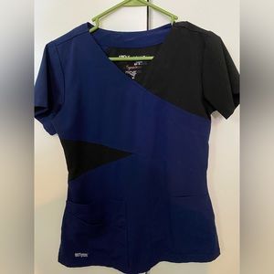 Xsmall navy greys anatomy scrub top